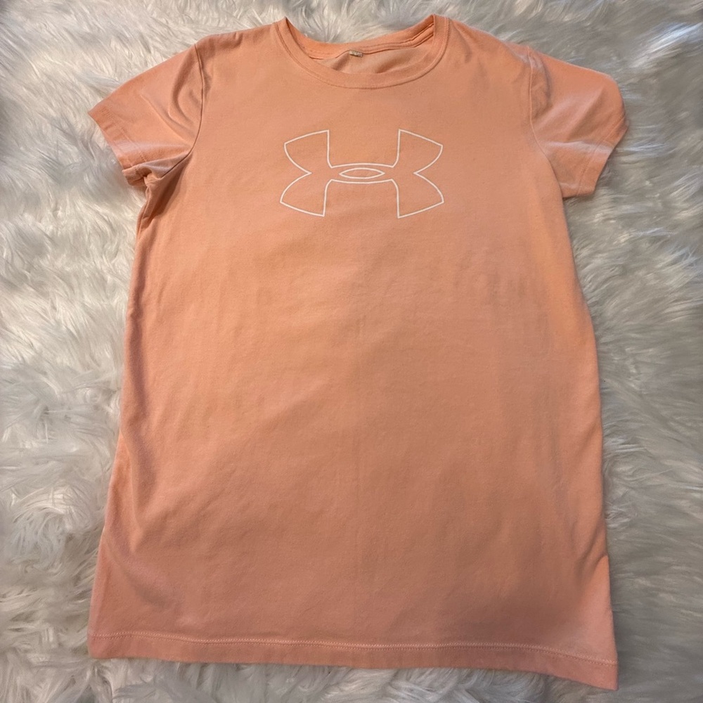 Under Armour | Women’s Peach Athletic Short Sleeve Tee Shirt with UA Logo